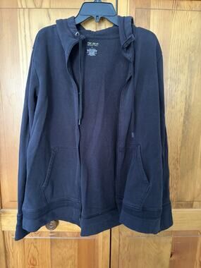 TEK GEAR Womens Ultrasoft Fleece Full Zip Hoodie Black Size L- Zip Slider Broken